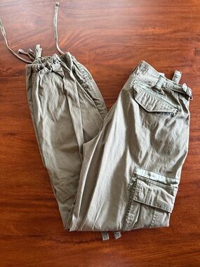 Abercrombie Olive Utility Cargo Pants Size 28 Y2K Drawstring Like New
